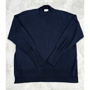 Brixton Sweater  85% Cotton, 15% Cashmere, Split Hem, Side Slit, Black,  Sz XS